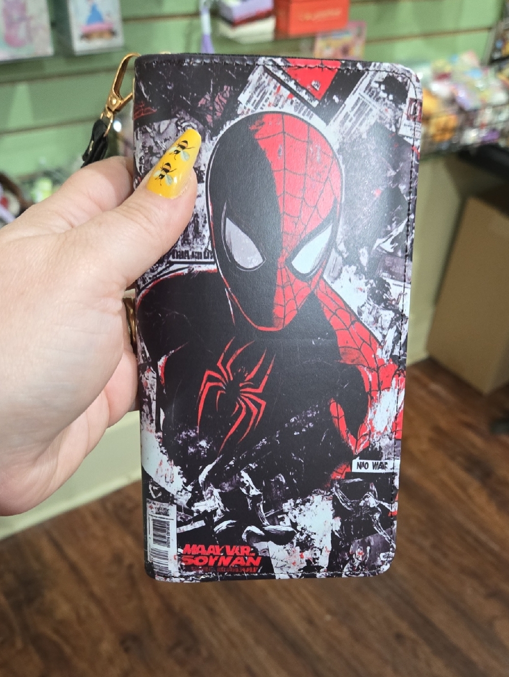 Red & Black Spiderman Long Wallet - Women's Wallet Wristlet